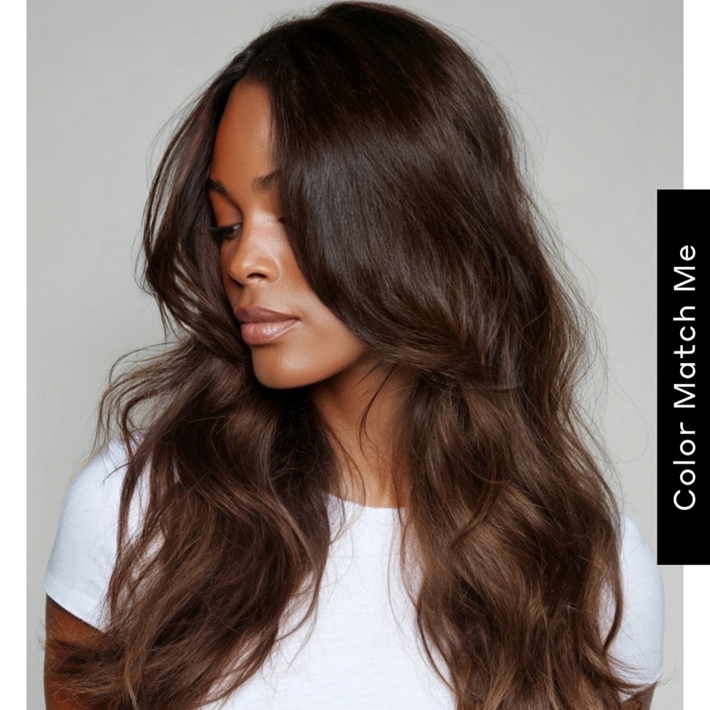 BELLAMI Brown 24” Women's clip in extensions (7wefts, brush, bag & hangers)